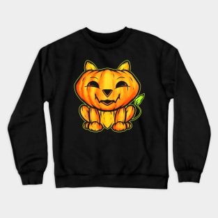 Pumpcat Pumpkin Cat Or Dog Halloween Crewneck Sweatshirt